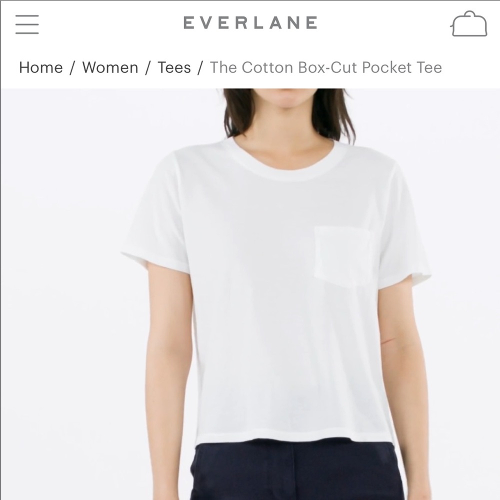 EVERLANE Crop Pocket White Shortsleeve TShirt